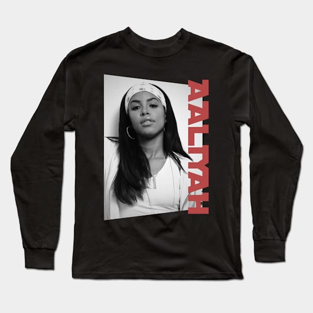 aaliyah classic portrait Long Sleeve T-Shirt by BUBBLEMOON